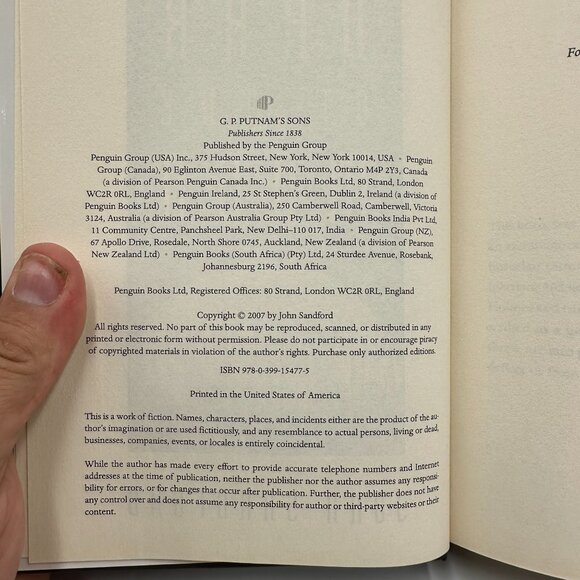 Dark Of The Moon John Sandford 2007 Hardcover First Edition Mystery Fiction Book - Picture 3 of 3